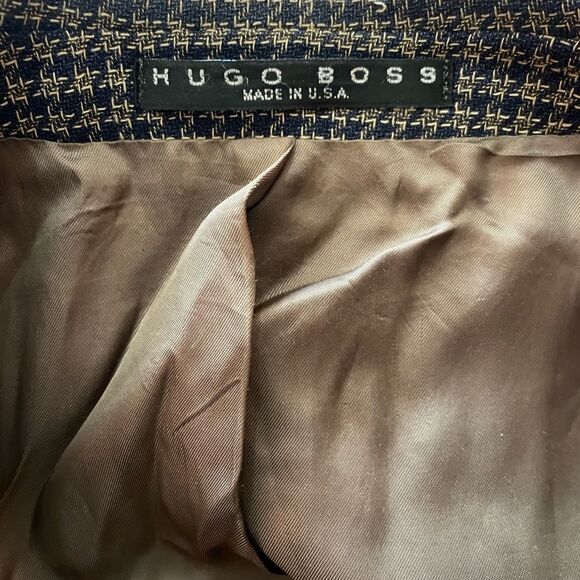 Hugo Boss Vintage Wool Herringbone Sport Coat Blazer Mens Size 40L - Picture 6 of 6